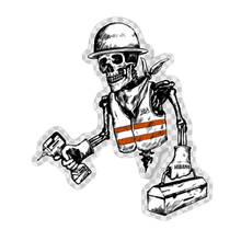 Load image into Gallery viewer, Construction Worker Skeleton Sticker