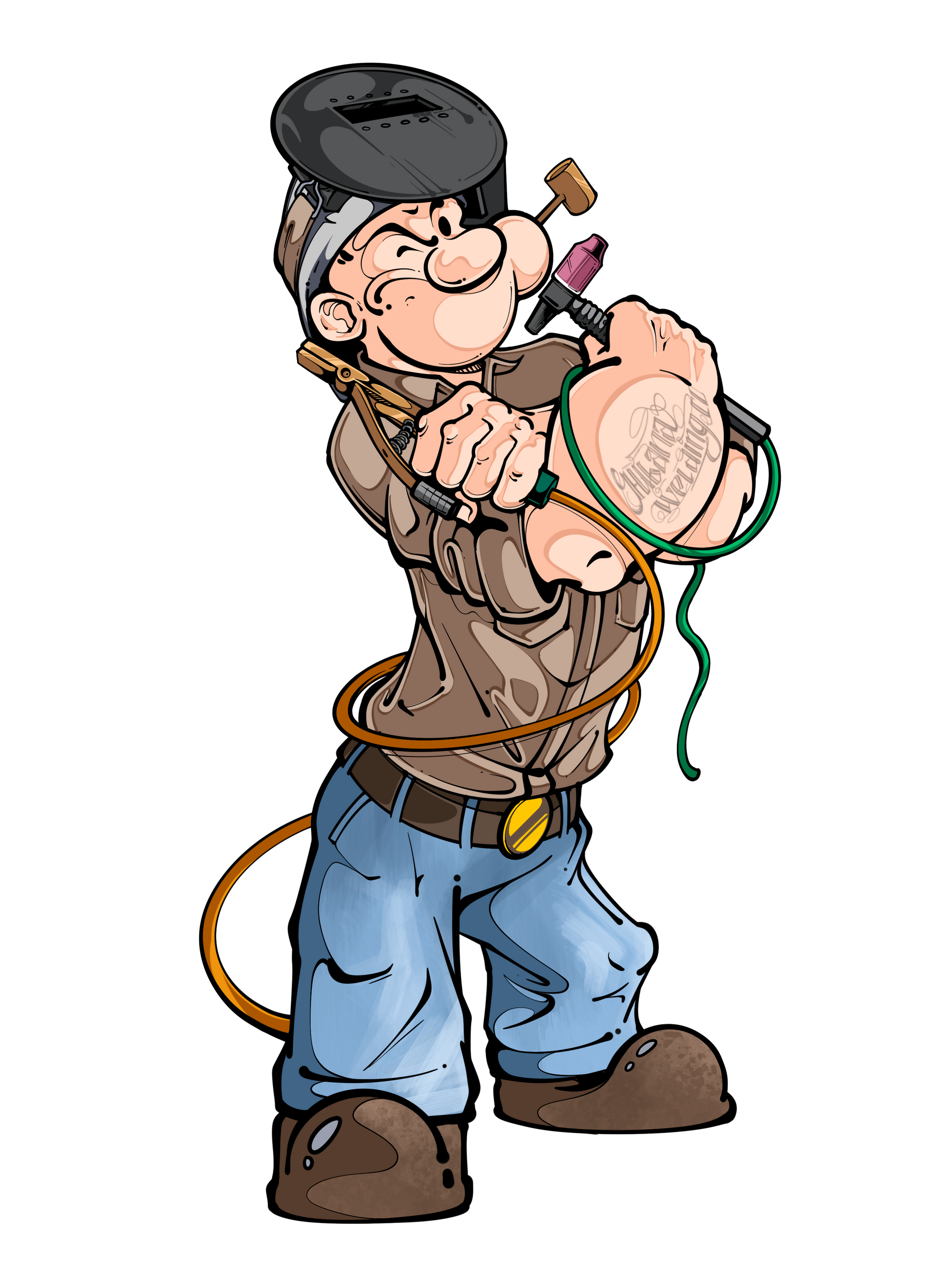 Popeyes The Welder Sticker – HIBANA WELDING CO