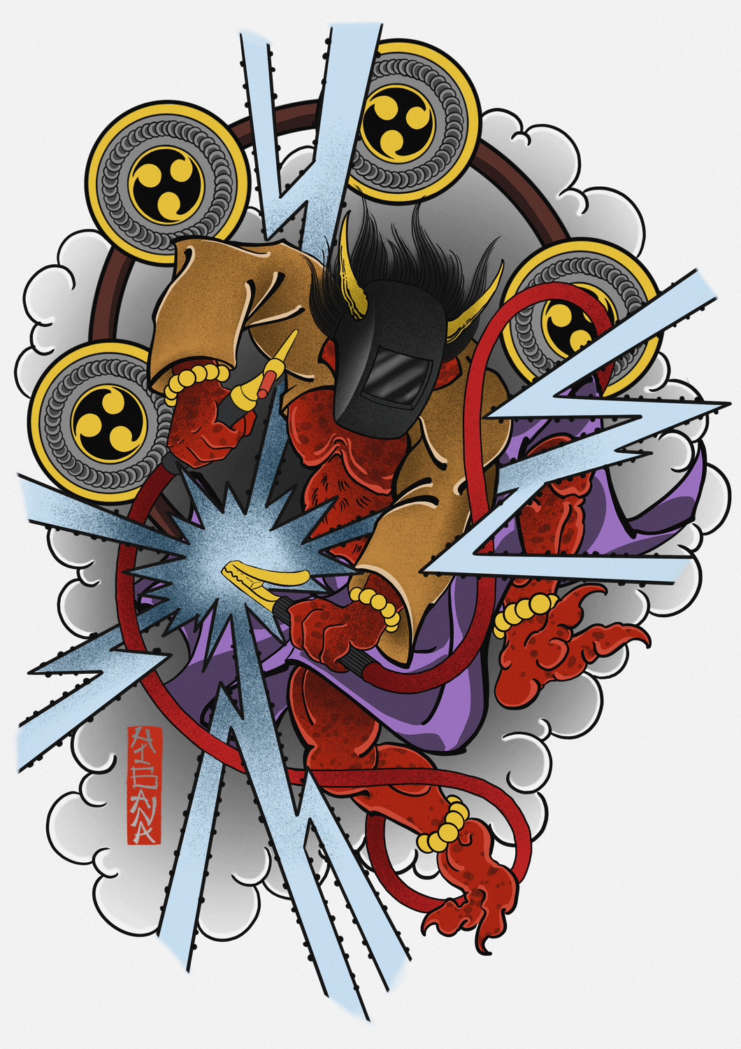 Welder Raijin Sticker