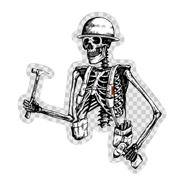 Tool Belt Skeleton Sticker