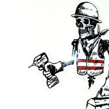 Load and play video in Gallery viewer, Construction Worker Skeleton Sticker
