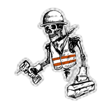 Load image into Gallery viewer, Construction Worker Skeleton Sticker
